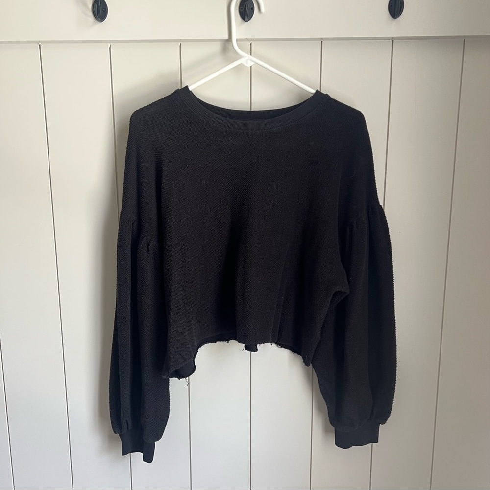 Free People distressed cropped sweat top